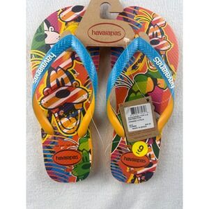 Havaianas Disney‎ Orange Citrus Flip Flops Colorful Graphic Print Sandals Size 9